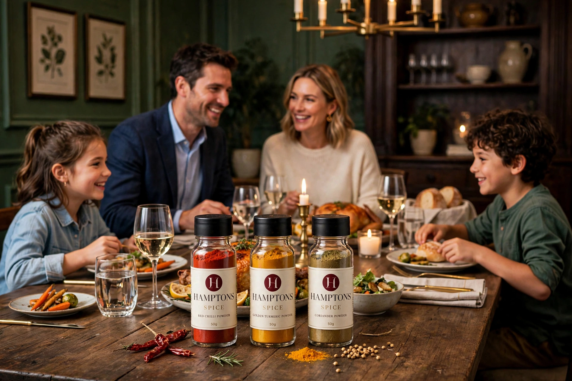 Family dinner with Hamptons Spice